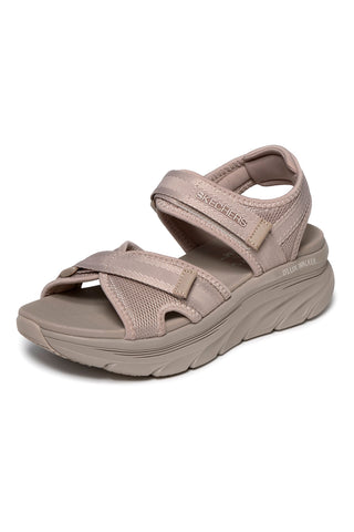 Taupe sandali z nastavljivimi prečnimi trakovi Skechers D'LUX WALKER SANDAL BOLD CITY