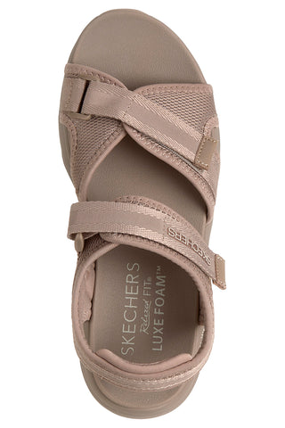 Taupe sandali z nastavljivimi prečnimi trakovi Skechers D'LUX WALKER SANDAL BOLD CITY