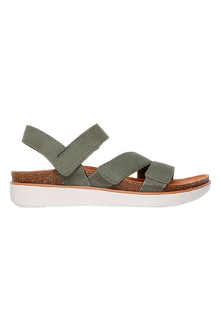 Oljčno zeleni sandali z nastavljivimi trakovi Skechers LIFTED COMFORT