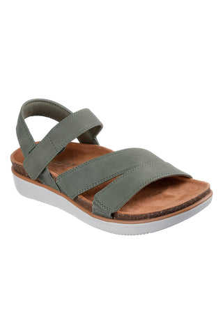 Oljčno zeleni sandali z nastavljivimi trakovi Skechers LIFTED COMFORT
