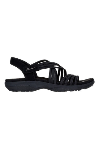 Črni sandali z elastičnimi trakovi Skechers REGGAE SLIM SUNNYSIDE 2.0
