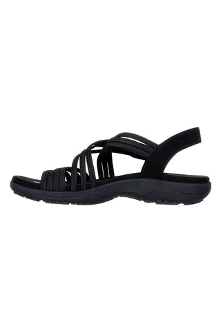 Črni sandali z elastičnimi trakovi Skechers REGGAE SLIM SUNNYSIDE 2.0
