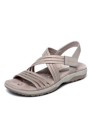 Taupe sandali z elastičnimi trakovi Skechers REGGAE SLIM SUNNYSIDE 2.0