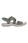 Olivno zeleni sandali z nastavljivimi elastičnimi trakovi Skechers REGGAE SLIM SUMMER GETAWAY