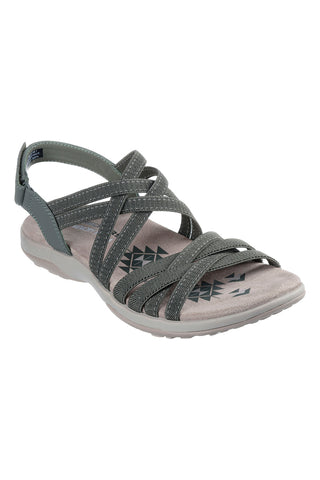 Olivno zeleni sandali z nastavljivimi elastičnimi trakovi Skechers REGGAE SLIM SUMMER GETAWAY