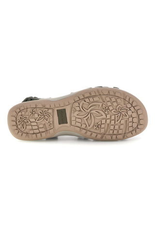 Olivno zeleni sandali z nastavljivimi elastičnimi trakovi Skechers REGGAE SLIM SUMMER GETAWAY