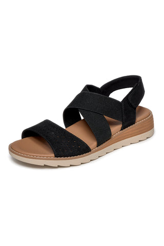 Črni sandali s križnim trakom in obutvijo Arch Fit Skechers Arch Fit Oasis B Perf