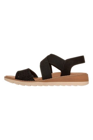 Črni sandali s križnim trakom in obutvijo Arch Fit Skechers Arch Fit Oasis B Perf