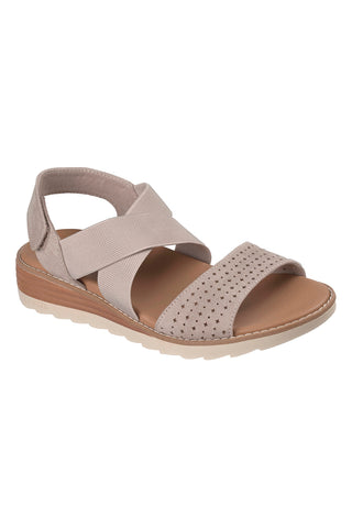 Taupe sandali s križnim trakom in Arch Fit Skechers Arch Fit Oasis B Perf