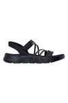 Črni sandali z elastičnimi trakovi in velcro trakom Skechers Go walk flex sandal