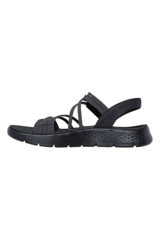 Črni sandali z elastičnimi trakovi in velcro trakom Skechers Go walk flex sandal