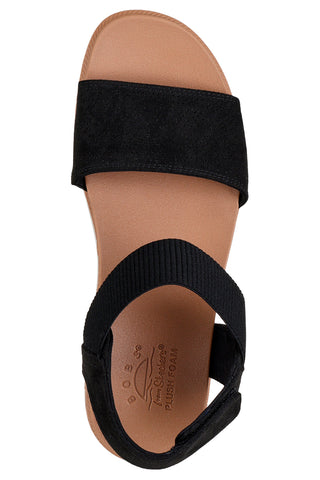 Črni sandali z velcro trakom in perforiranim trakom Skechers Desert kiss low