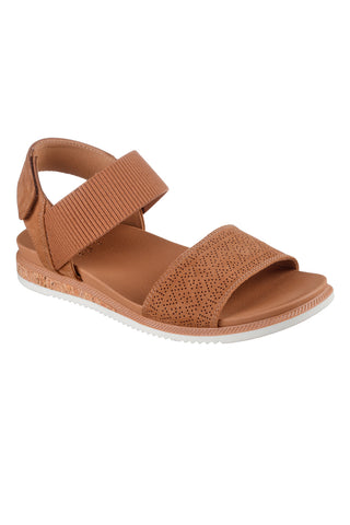 Rjavi sandali z velcro trakom in perforiranim trakom Skechers Desert kiss low