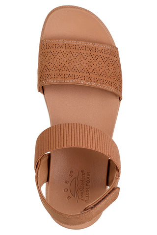 Rjavi sandali z velcro trakom in perforiranim trakom Skechers Desert kiss low