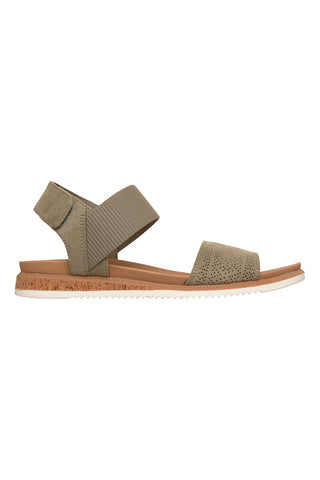 Zeleni sandali z velcro trakom in perforiranim trakom Skechers Desert kiss low