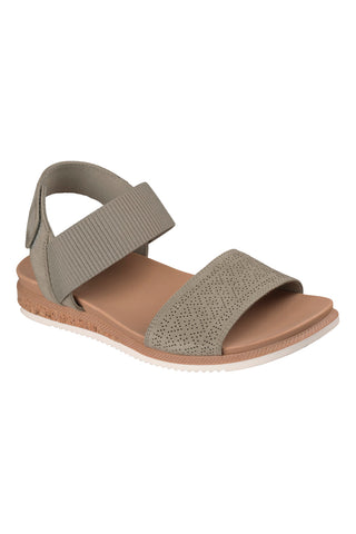 Zeleni sandali z velcro trakom in perforiranim trakom Skechers Desert kiss low