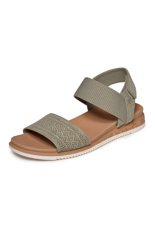 Zeleni sandali z velcro trakom in perforiranim trakom Skechers Desert kiss low
