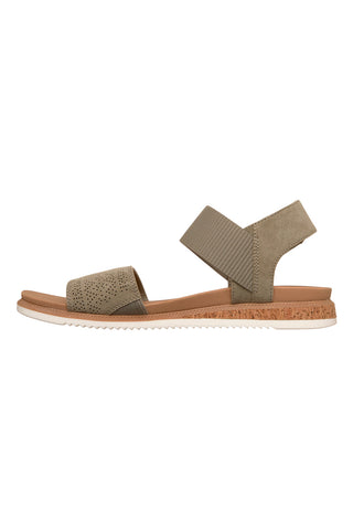 Zeleni sandali z velcro trakom in perforiranim trakom Skechers Desert kiss low