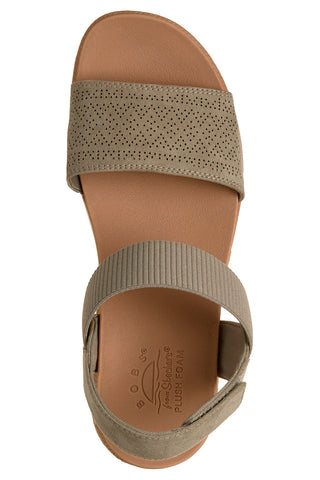 Zeleni sandali z velcro trakom in perforiranim trakom Skechers Desert kiss low