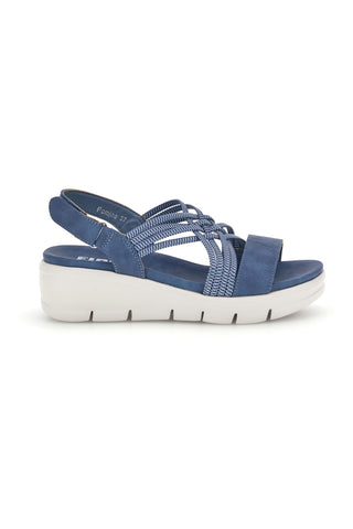 Modri sandali s pletenimi trakovi in velcro The first active 24001A