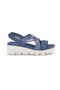 Modri sandali s pletenimi trakovi in velcro The first active 24001A