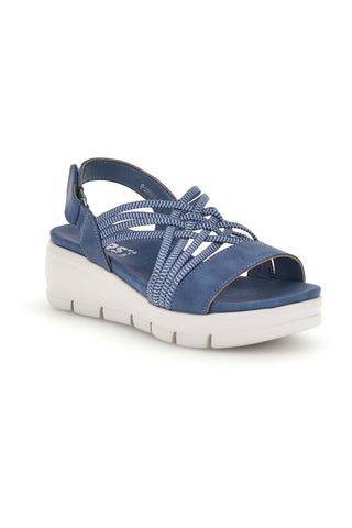 Modri sandali s pletenimi trakovi in velcro The first active 24001A