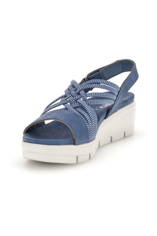 Modri sandali s pletenimi trakovi in velcro The first active 24001A