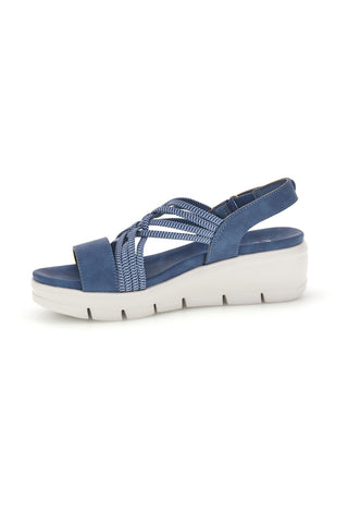 Modri sandali s pletenimi trakovi in velcro The first active 24001A