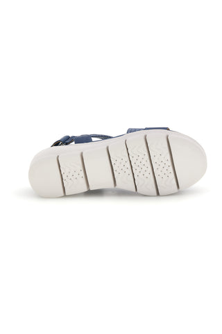 Modri sandali s pletenimi trakovi in velcro The first active 24001A
