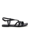 Sandali nero con cinturini intrecciati Pittarello sun TIM9936