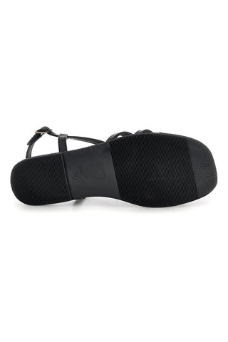 Sandali nero con cinturini intrecciati Pittarello sun TIM9936