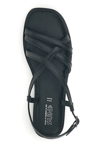 Sandali nero con cinturini intrecciati Pittarello sun TIM9936