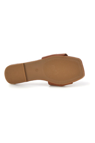 Rjavi copati s konjsko peto The first chic PRE5413