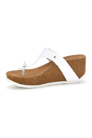 Bela japonka s srebrno zaponko in visokim klinom Superga S11O923