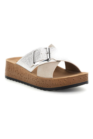 Inblu 46 PK Beige Crossed Slippers