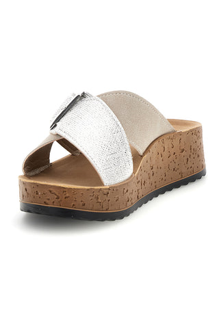 Inblu 46 PK Beige Crossed Slippers