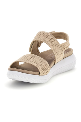 Sandali bež barve s perforiranimi trakovi in velcro zapenjanjem Inblu 30 TT