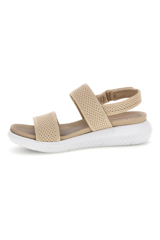 Sandali bež barve s perforiranimi trakovi in velcro zapenjanjem Inblu 30 TT