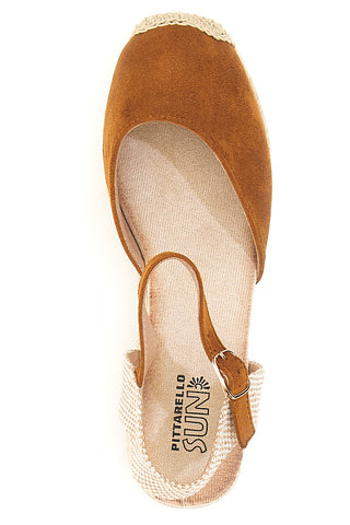 Kamelji ženski sandali espadrile z vrvnim klinom Pittarello sun BL1