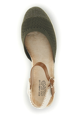 Zeleni sandali espadrile z vrvnim klinom Pittarello Sun Bl4