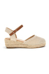 Sandali espadrile v bež barvi z vrvnim klinom Pittarello Sun Bl4