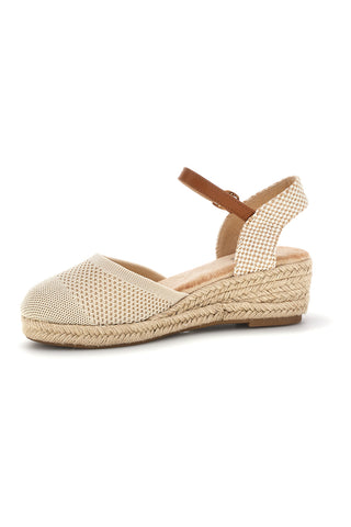 Sandali espadrile v bež barvi z vrvnim klinom Pittarello Sun Bl4