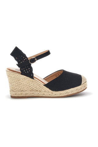 Sandali espadrillas Neri con zeppa in corda Pittarello Sun Bl6