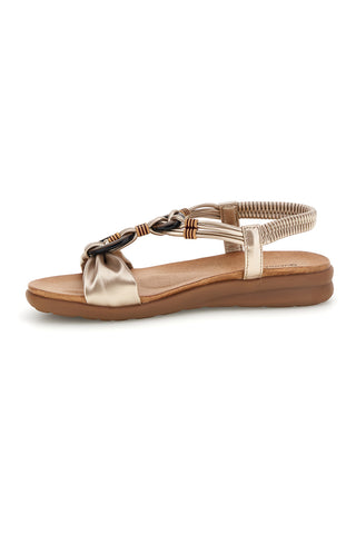Zlati sandali s pletenim detajlom Quanna mel 56036Zlati sandali s pletenim detajlom Quanna mel 56036