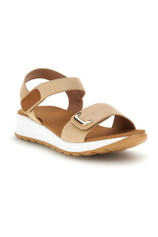 Bež sandali z velcro trakovi udoben podplat Plocadi Bza242387a