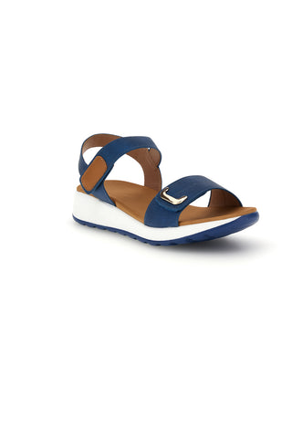Modri sandali z velcro trakovi, udoben podplat Plocadi Bza242387a