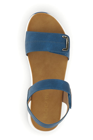 Modri sandali z velcro trakovi, udoben podplat Plocadi Bza242387a