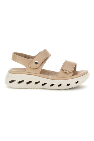 Bež sandali z velcro trakovi, udoben podplat Plocadi G88382