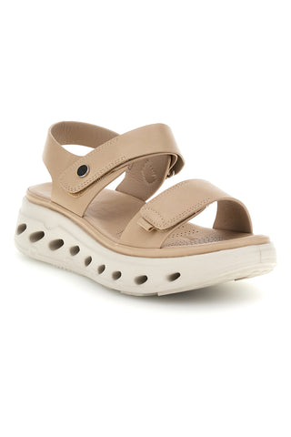 Bež sandali z velcro trakovi, udoben podplat Plocadi G88382