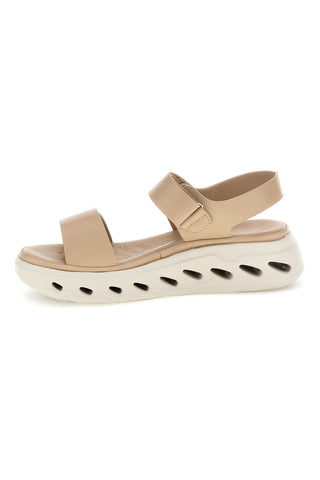 Bež sandali z velcro trakovi, udoben podplat Plocadi G88382